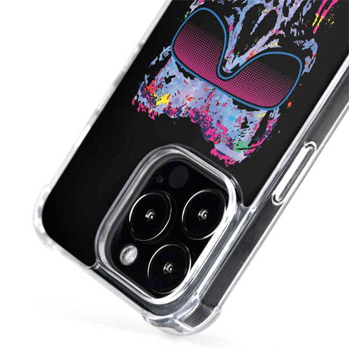 Liquid Blue Neon Skull with Glasses iPhone 15 Pro MagSafe Case
